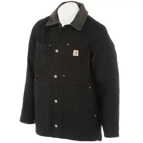NWT Carhartt Men's Regular Medium Black Cotton Full Swing Chore Coat 102707-001 - Picture 3 of 11